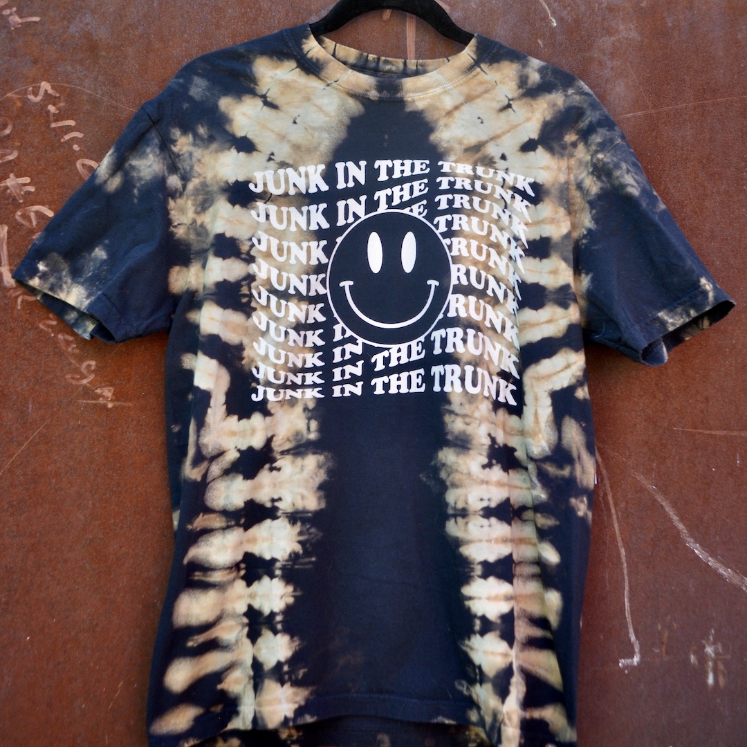 Reverse Dyed Black Smiley Junk T Shirt - Image 4