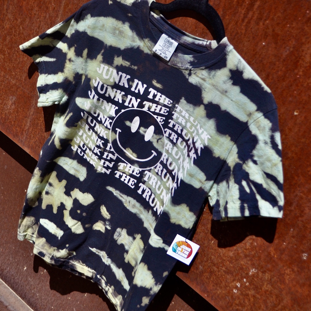 Reverse Dyed Black Smiley Junk T Shirt - Image 5