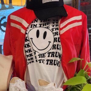 White Ringer Smiley Junk T Shirt