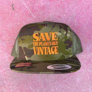 Save The Planet Buy Vintage Camo Trucker Hat